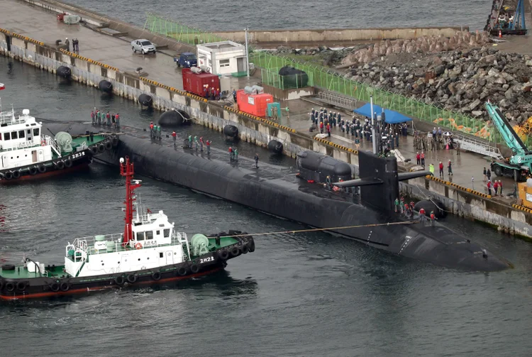 Submarino americano: "Pyongyang mantém a vontade e a capacidade de responder a qualquer tipo de guerra", disse o jornal local (Cho Jueong-ho/Yonhap/Reuters)