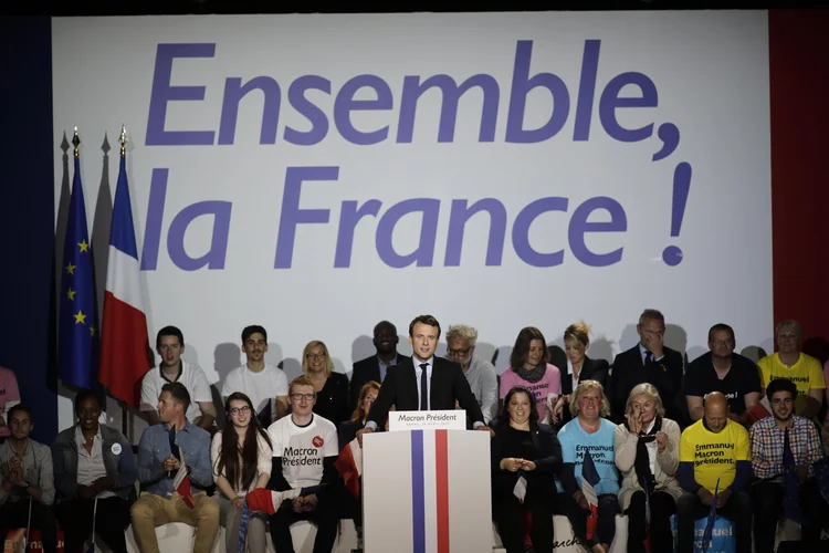 Macron: foram divulgados arquivos de e-mails, documentos contábeis e contratos (Benoit Tessier/Reuters)