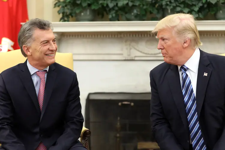 Macri e Trump: Trump anunciou um acordo com Macri para criar um grupo de trabalho bilateral sobre assuntos cibernéticos (Carlos Barria/Reuters)