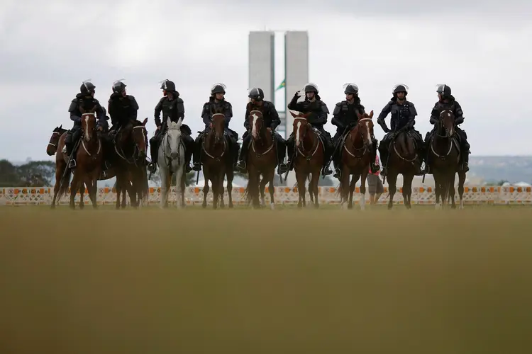 Policiamento faz a segurança dos espaços em Brasília (Ueslei Marcelino/Reuters)