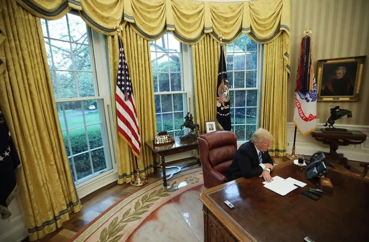 Trump na Casa Branca (Carlos Barria/Reuters)