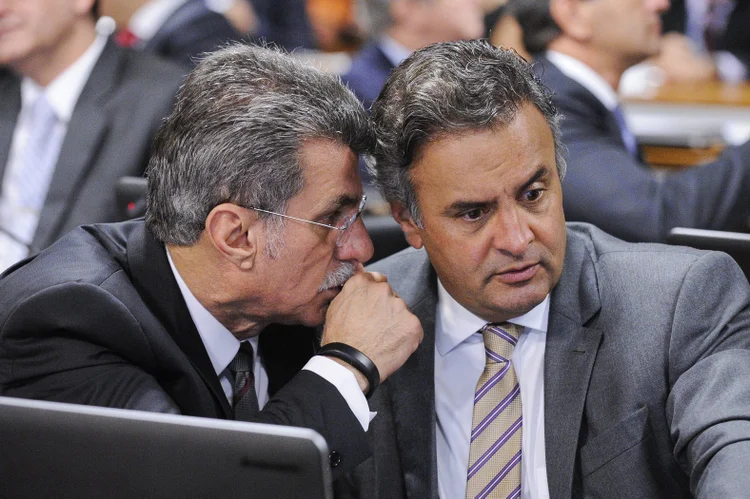 Jucá e Aécio: os dois são os mais citados nas investigações (Edilson Rodrigues/Agência Senado)