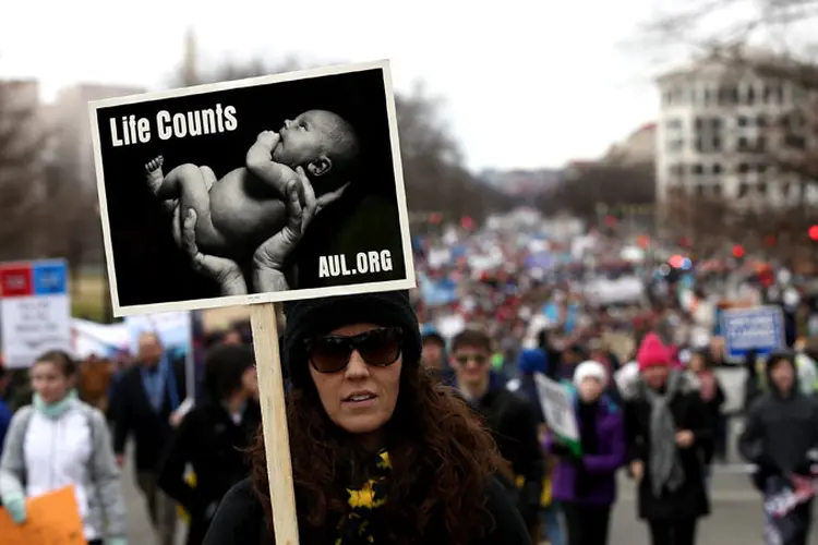 Protesto contra o aborto nos EUA: decisão do tribunal pode ter repercussões fora das fronteiras da Califórnia (Win McNamee/Getty Images)