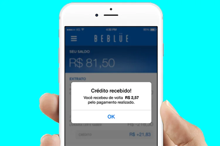 Beblüe: Juros no rotativo vão começar em 7,99% ao mês para quem não pagar a fatura  (Beblüe/Reprodução)