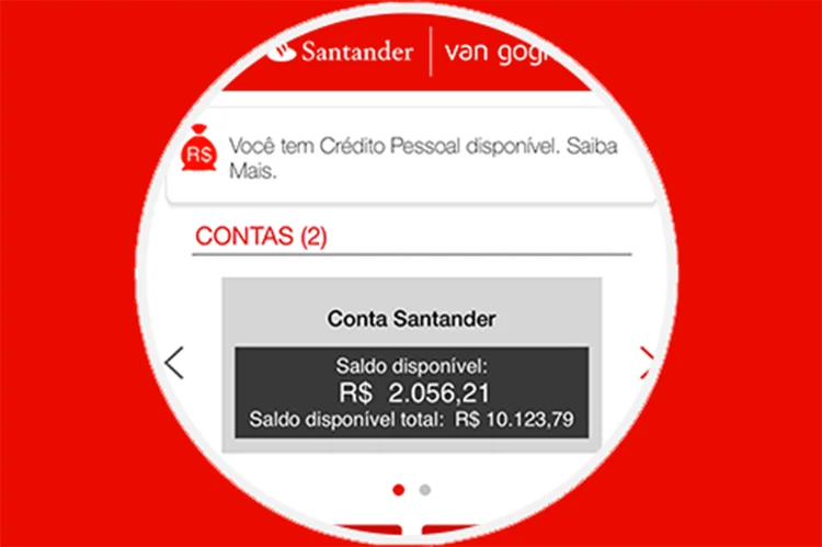 Santander: aplicativo do banco oferecerá acesso gratuito à internet (Santander/Reprodução)