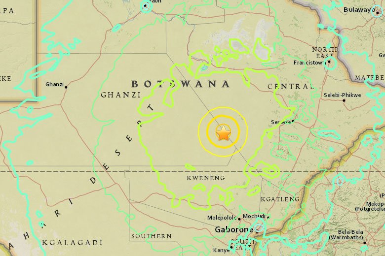 Terremoto de 6,5 graus de magnitude sacode Botsuana