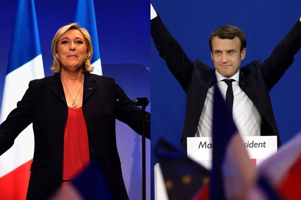 Pesquisas mostram grande vantagem de Macron sobre Le Pen