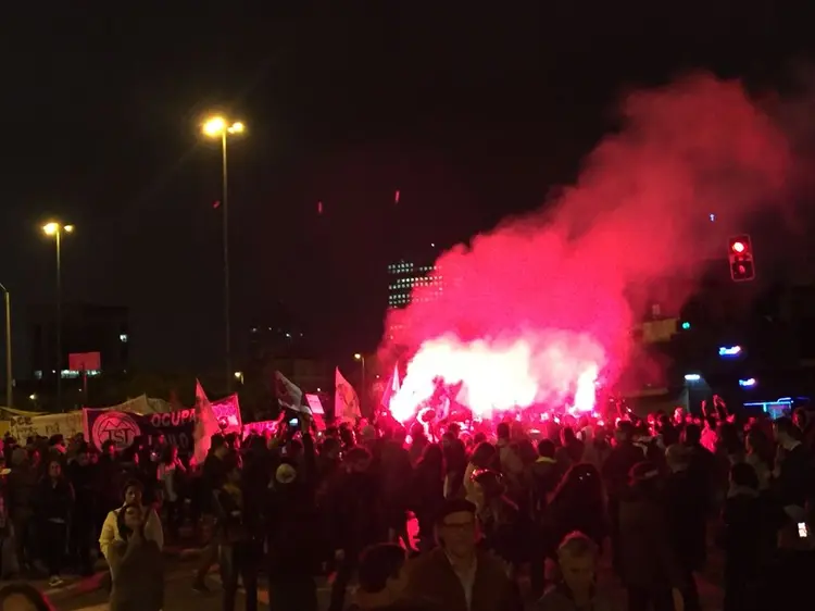 Ato no Largo da Batata: o objetivo dos manifestantes era ir até a casa do presidente Michel Temer na capital paulista (Victor Caputo/Site Exame)