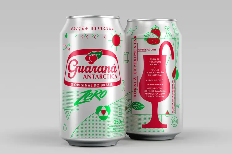 Nova lata do Guaraná Antarctica Zero: receitas de drinks nas latas (Guaraná Antarctica/Divulgação)