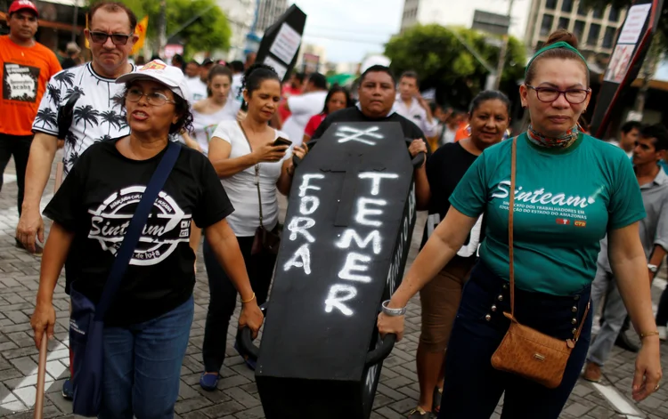 Protesto em Manaus (28/04): as principais manifestações foram marcadas para o próximo domingo, 21 (Bruno Kelly/Reuters)