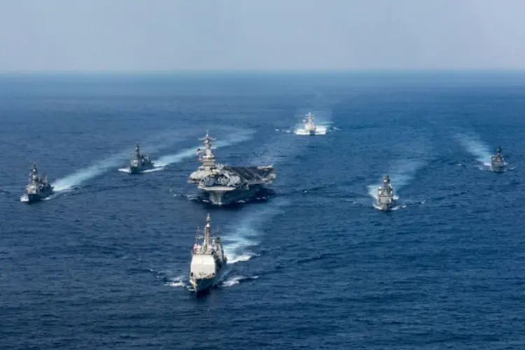 Porta-aviões: ação dos EUA ocorreu em resposta às últimas provocações do regime norte-coreano (US Navy/MCS 3rd Class Matt Brown/Arquivos/AFP)