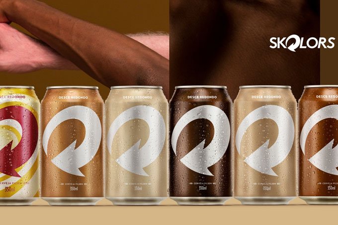 Skol troca cores de latas para simular diversos tons de pele