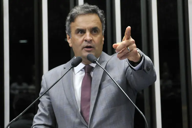 Aécio Neves: na ocasião da mudança, o senador Tasso Jereissati (CE) já havia assumido interinamente o comando do PSDB (Geraldo Magela/Agência Senado)
