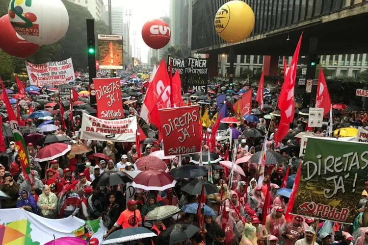 Ato contra Temer em São Paulo, em 21/05/2017 (Facebook/MST - Movimento dos Trabalhadores Sem Terra/Divulgação)