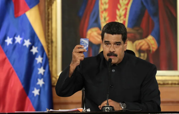 Nicolás Maduro: o presidente rechaçou a presença de Julio Borges, presidente da Assembleia Nacional, em Washington e o acusou de atuar em favor das sanções contra a Venezuela (Miraflores Palace/Handout/Reuters)