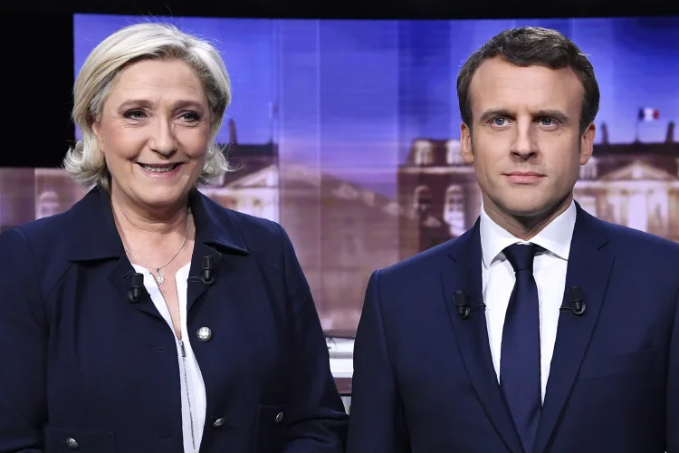 Debate entre Le Pen e Macron sobre as eleições de 2017 na França 03/05/2017 (Eric Feferberg/Reuters)