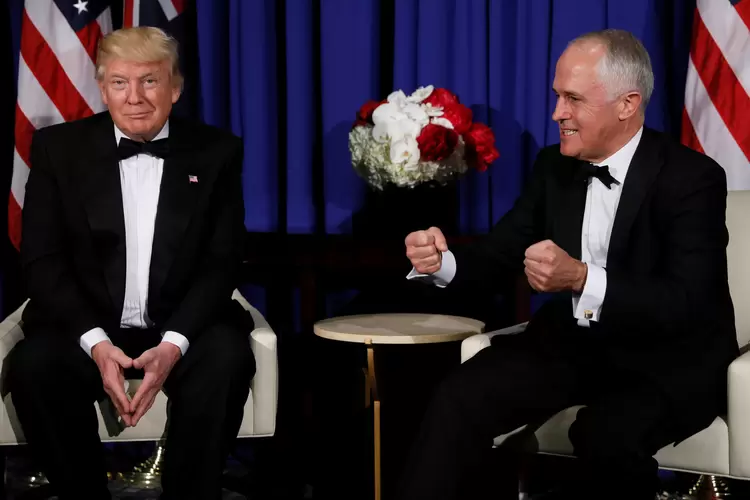 Trump e Turnbull: Turnbull, assim como Trump, um empresário que virou político, disse sentir-se encantado por se reunir com o presidente americano (Jonathan Ernst/Reuters)