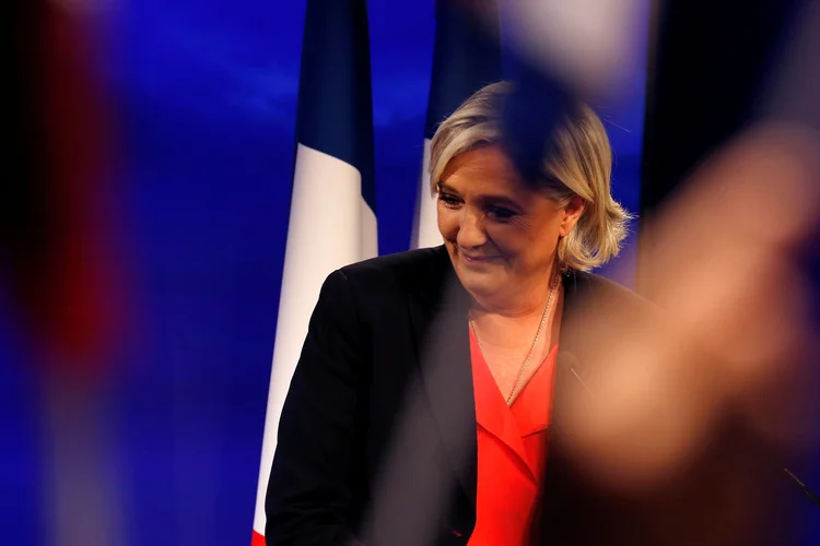 Marine Le Pen: Líder da extrema direita lamentou a "catastrófica" eleição no 1º turno (Pascal Rossignol/Reuters)