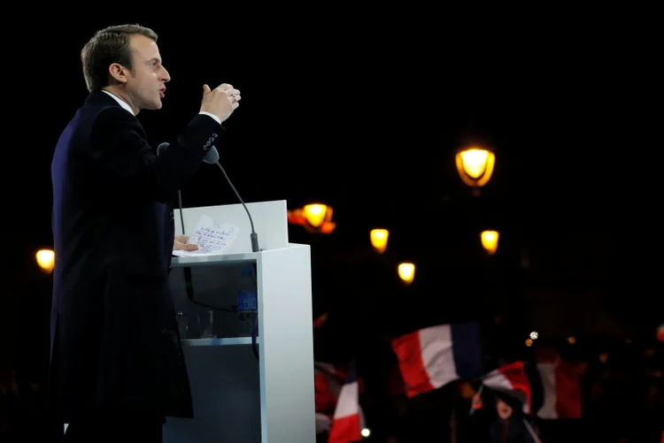 Emmanuel Macron: os dois também abordaram questões como a luta contra o terrorismo, as relações transatlânticas e a economia (Thomas Samson/Pool/Reuters)