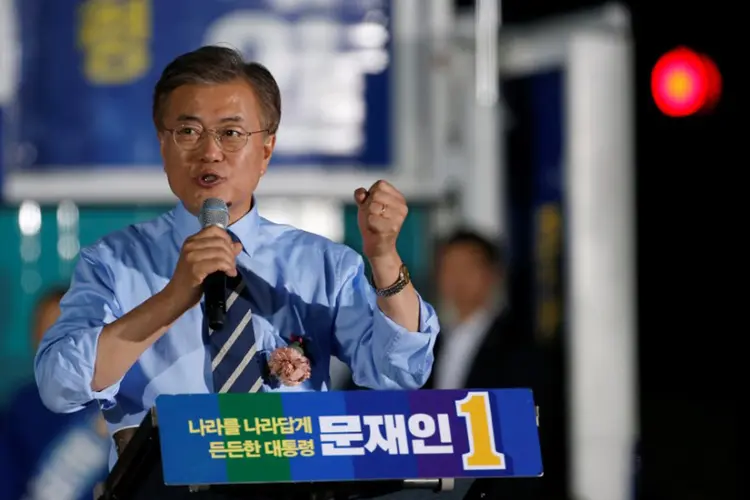 Moon Jae-in: líder das pesquisas eleitorais na Coreia do Sul terá o cuidado de não prejudicar a frágil recuperação econômica (Kim Kyung-Hoon/Reuters)