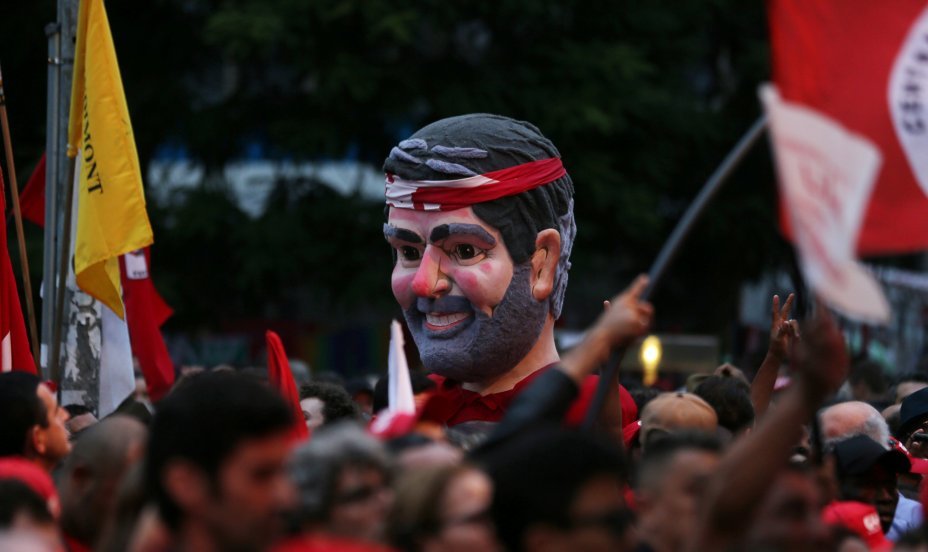 Boneco do ex-presidente Lula durante manifestação em Curitiba, dia 10/05/2017
