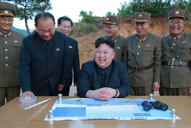 Coreia do Norte: "O míssil foi lançado de Mupyong-ni e percorreu cerca de 1.000 quilômetros antes de cair no Mar do Japão", disse o Pentágono (KCNA/Reuters)