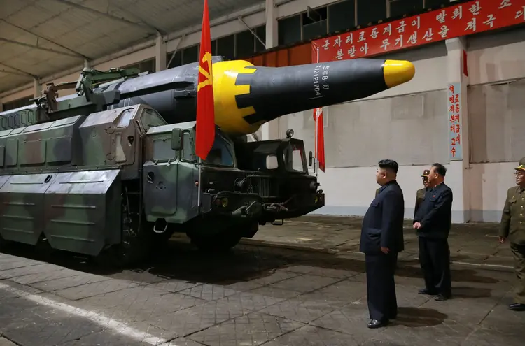 Coreia do Norte: teste pretendia examinar "os detalhes técnicos e as características" de um novo tipo de foguete (KCNA/Reuters)