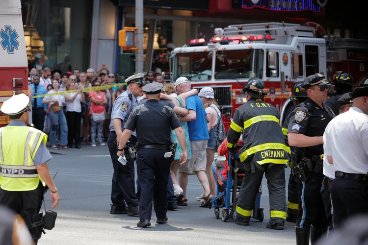 Atroplemento em Nova York: motorista do veículo, que não foi identificado, foi detido (Lucas Jackson/Reuters)