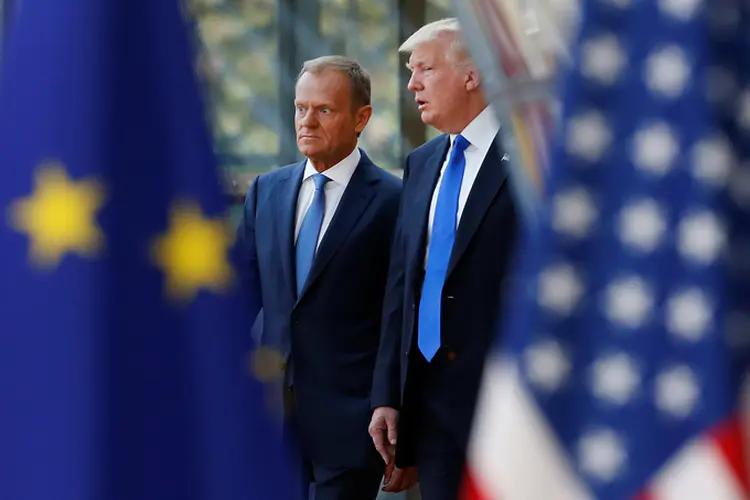 Donald Tusk, sobre Trump: "minha sensação é de que concordamos em muitas áreas, acima de tudo no contraterrorismo" (François Lenoir/Reuters)