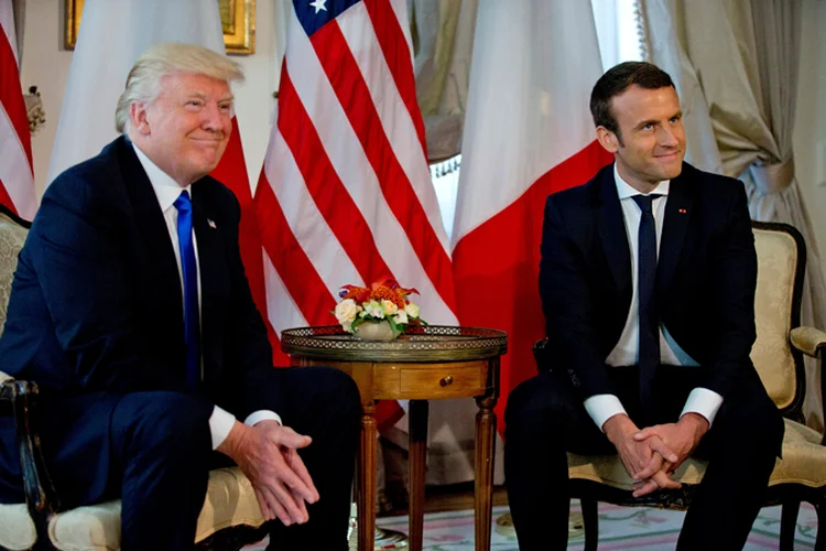 Emmanuel Macron: presidente da França destacou que manteve com Trump um "diálogo extremamente direito e muito franco" (Peter Dejong/Reuters)