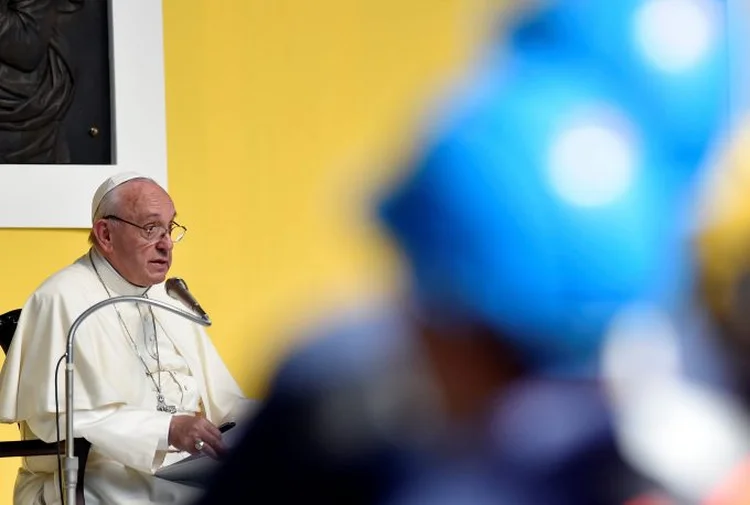 Papa Francisco fala a metalúrgicos de fábrica na Itália - 27/05/2017 (REUTERS/Giorgio Perottino/Reuters)