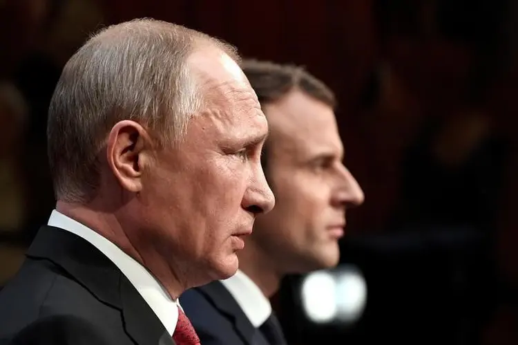 Putin e Macron: eles definiram a situação como "extremamente complicada" (Stephane De Sakutin/Reuters)