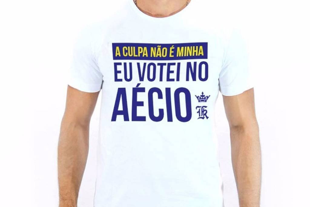 Criador da camiseta a favor de Aécio Neves evita comentários