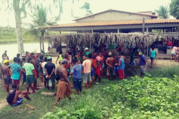 Povoado das Bahias, área de etnia gamela em Manaus: Polícia Militar do estado foi deslocada para a região para intervir no conflito (Cimi/Divulgação)