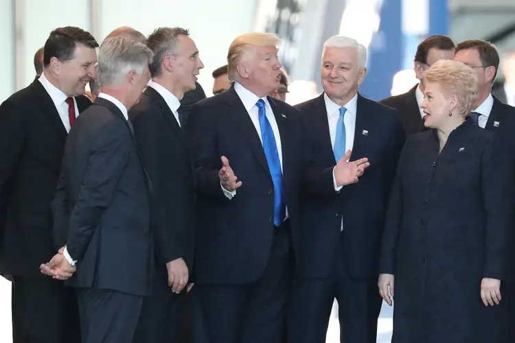 Presidente americano, Donald Trump, se reúne com aliados na Otan (Kevin Coombs/Reuters)