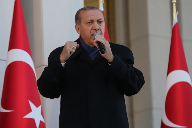 Recep Tayyip Erdogan: o presidente turco já começou a aplicar a reforma constitucional aprovada no referendo de 16 de abril (Elif Sogut/Getty Images)