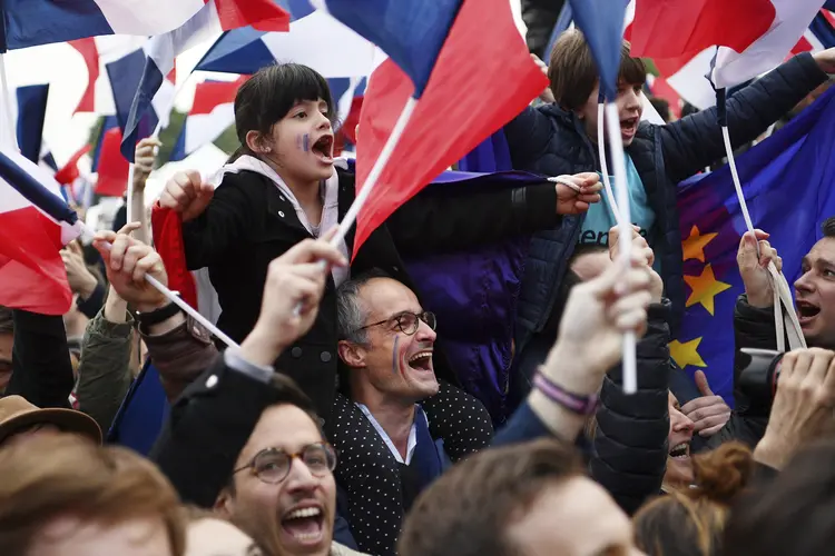 Vitória de Emmanuel Macron: porta-voz alemão considerou que o resultado é uma "vitória" para a Europa unida (David Ramos Getty Images/Getty Images)