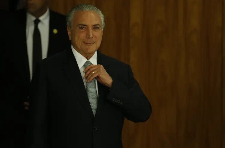 Michel Temer: neste momento, o presidente está reunido com o deputado Bonifácio de Andrada (Igo Estrela/Getty Images)