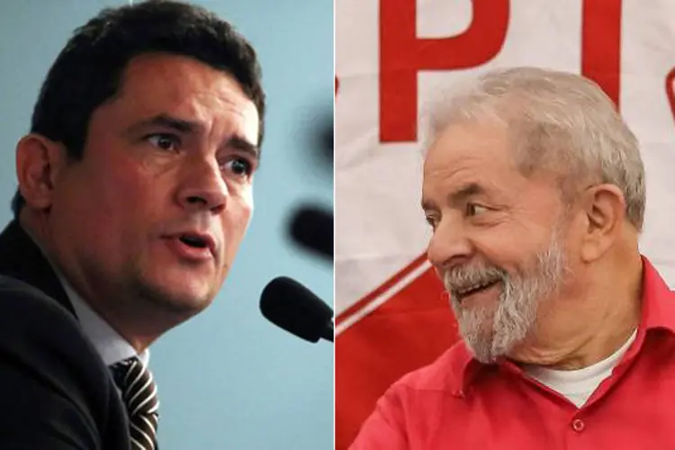 Moro e Lula: "Esses mesmos que me atacam hoje, se tiverem sinais de que serei absolvido, prepare-se porque os ataques ao senhor serão maiores", disse Lula (Reuters / Instituto Lula / Montagem/Site Exame)