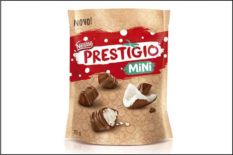 Embalagem de mini bombons Prestígio. (Nestlé/Divulgação)