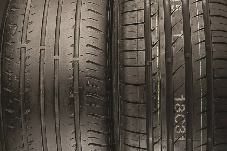 Além de não escoar a água, pneus gastos têm menos aderência (Marco de Bari/Quatro Rodas)