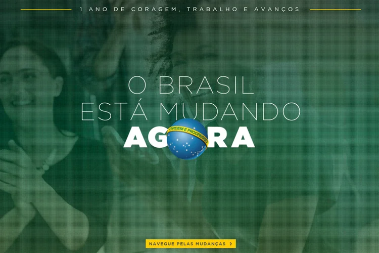 Site: na página, há sessões com notícias de "economia", "cidadania", "eficiência", "infraestrutura", "Brasil e mundo" (Site Agora Brasil/Reprodução/Reprodução)