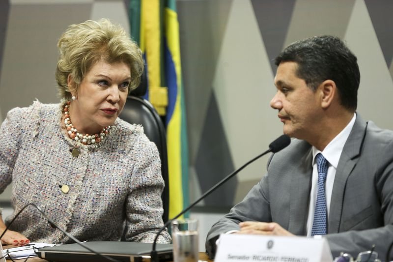 Marta e Ferraço: os senadores na sessão para a apresentação do relatório da reforma (Marcelo Camargo/Agência Brasil/Agência Brasil)