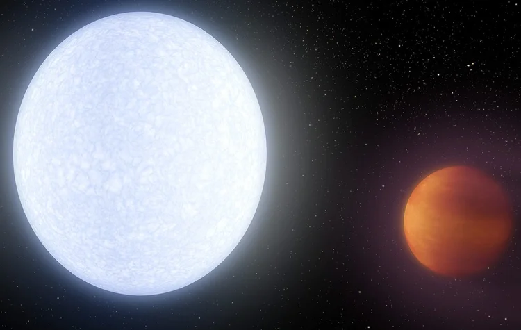 KELT-9b: o exoplaneta é também um gigante gasoso com massa 2,8 vezes maior que Júpiter (NASA/JPL-Caltech/Divulgação)