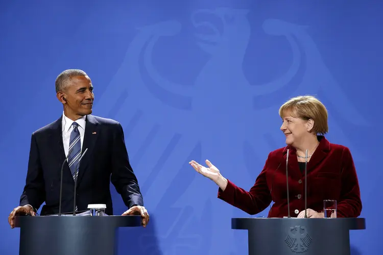 MERKEL E OBAMA: o presidente americano e a chanceler alemã se reuniram nesta quinta-feira, em Berlim / Fabrizio Bensch/Reuters