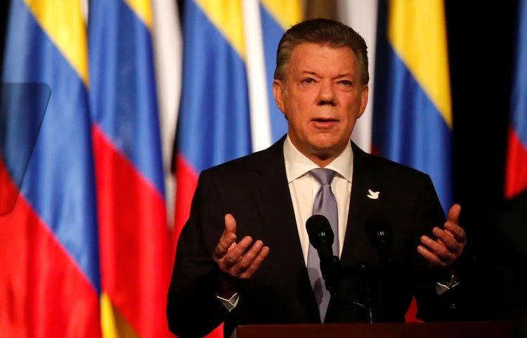 Juan Manuel Santos: "Não (é) somente a Odebrecht, estamos revelando casos por muitos lugares" (Jaime Saldarriaga/Reuters)