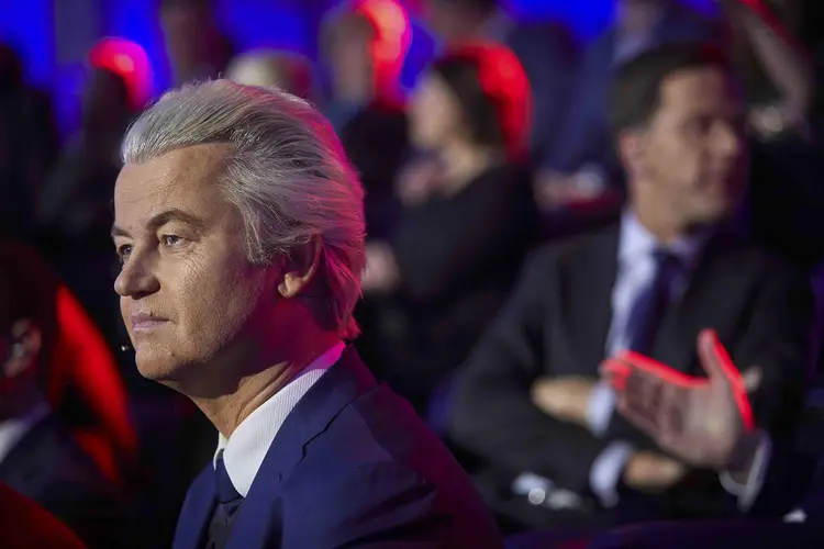 GEERT WILDERS: o candidato de extrema-direita do Partido pela Liberdade (PVV),  comparece a um debate às vésperas da eleição &#8211; 14/03/2017 / Phil Nijhuis/Reuters