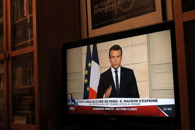 Emmanuel Macron: seu partido poderia obter a maioria de cadeiras para realizar as reformas prometidas (John Schults/Reuters)