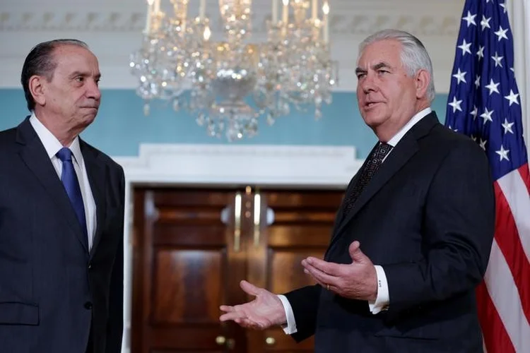 Aloysio Nunes e Rex Tillerson: a Venezuela foi a razão pela qual o ministro esteve em Washington (Yuri Gripas/Reuters)
