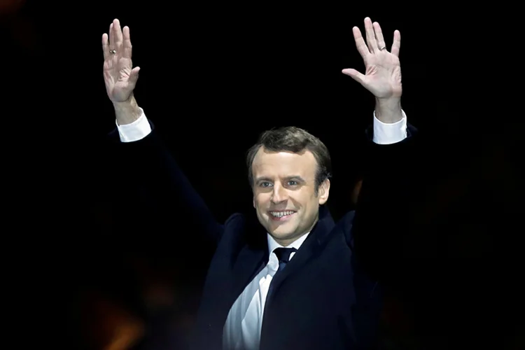 Emmanuel Macron: partido de centro de Macron teria 29,5 por cento dos votos no primeiro turno de 11 de junho (Christian Hartmann/Reuters)